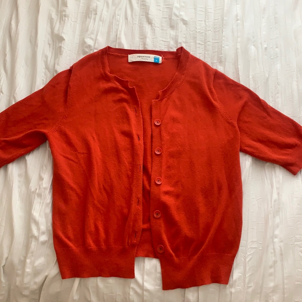 anthropologie sparrow short sleeved cardigan